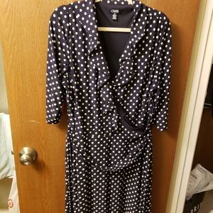 Chaps navy faux wrap dress